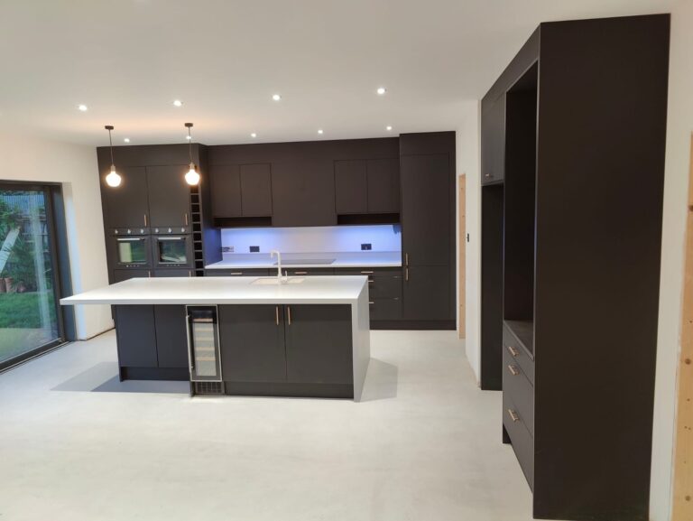 Kitchen extension with a glazed lantern and a full dark kitchen, six miles from Orpington, Beckenham, BR3